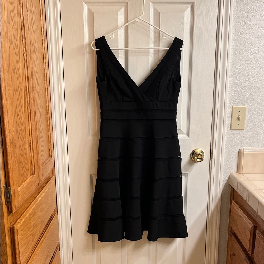 White House Black Market Black Tiered Midi Dress